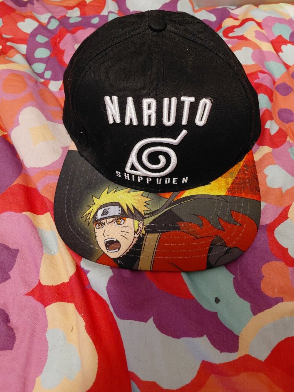 Naruto Shippuden Anime Graphic Snapback Cap Black/Red